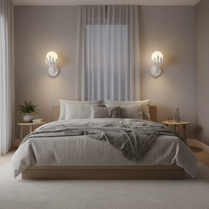 Aplica LED Decorativa MANO, 15x30cm, 1xG9, Sticla si Resina, Alb
