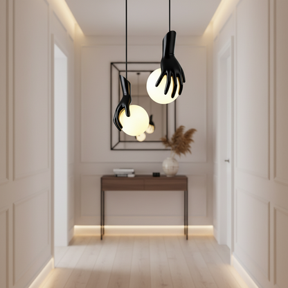 Aplica LED Decorativa MANOS, 13x120cm, 2xG9, Sticla si Resina, Negru