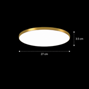 SOLIS LED stropné svietidlo 27cm 20W Cold Light Gold