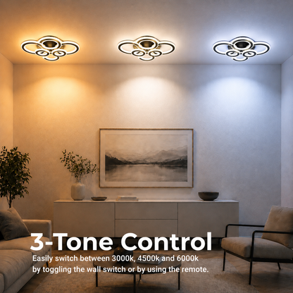 LED luster s diaľkovým ovládaním BETTY 130W, 8 kruhov, studené/teplé/neutrálne svetlo, stmievateľné, čierny
