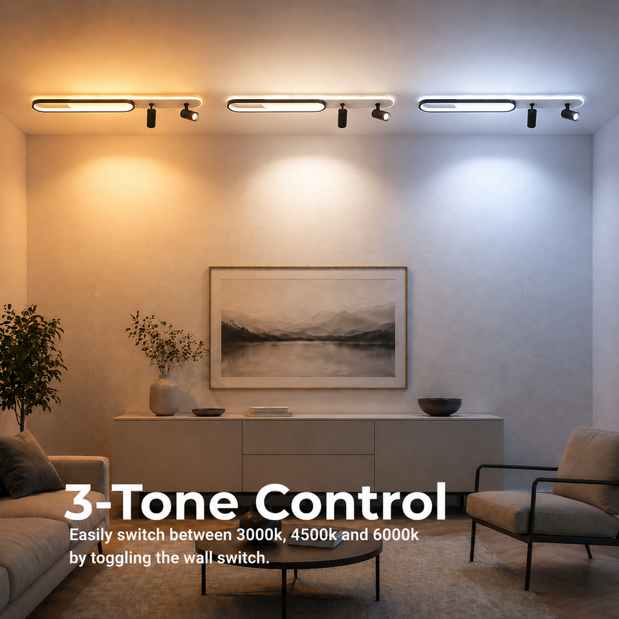 LED luster s nastaviteľným projektorom FISSO Camilla 49W, studené/teplé/neutrálne svetlo, čierny