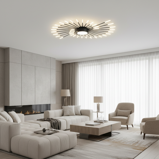 LED luster KALESA Grande, neutrálne svetlo 4000K, 28W, biely, kov a akryl