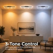 LED luster VERTEX 34W, 3 štvorcové, lineárny, studené/teplé/neutrálne svetlo, čierny