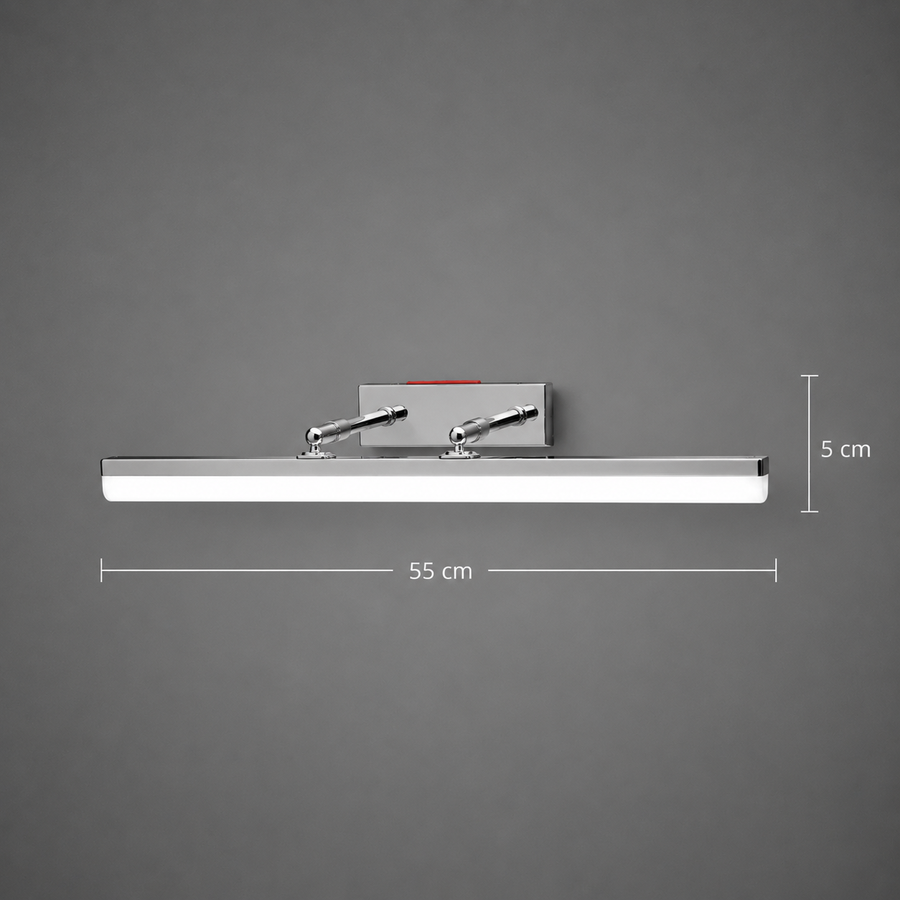 BALATON LED nástenné svietidlo, 10W, lineárne, teplé/neutrálne/studené svetlo, lesklý chróm