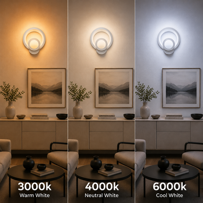 Naneste mestskú LED LED 19 W Round Light Cold/Warm/Neutra Acryl a White Metal