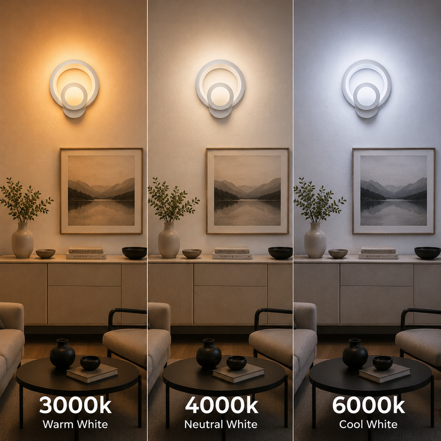 Naneste mestskú LED LED 19 W Round Light Cold/Warm/Neutra Acryl a White Metal