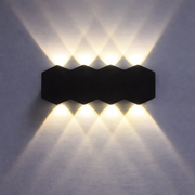 Vonkajšie a vnútorné nástenné LED svietidlo, 4 zdroje x 1W, IP65, ABS, čierne, 3000K