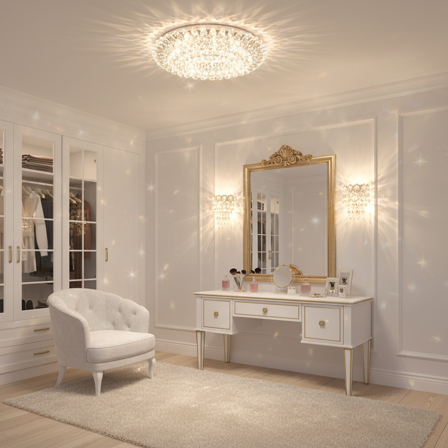LED Spot ORBITA, 5W, okrúhle, studené svetlo + RGB, biela, živica a sklo