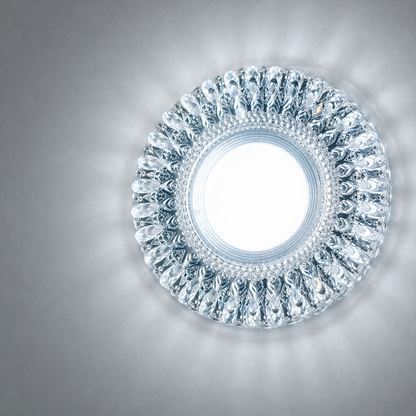LED Spot ORBITA, 5W, okrúhle, studené svetlo + RGB, biela, živica a sklo