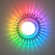 LED Spot ORBITA, 5W, okrúhle, studené svetlo + RGB, biela, živica a sklo