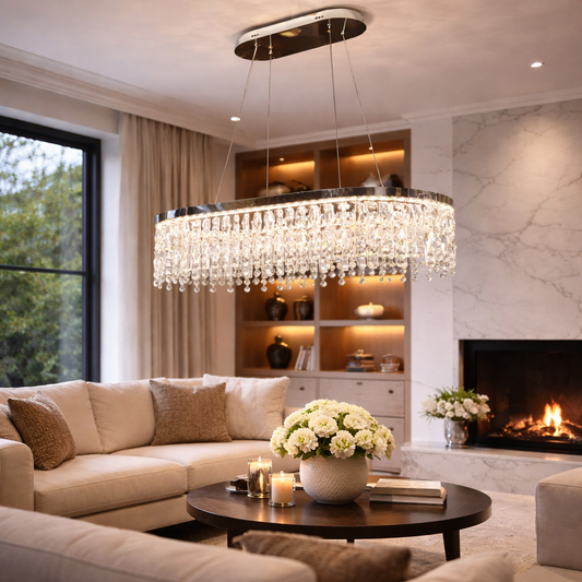 LED luster CC41003/700X330CH, 70*33*120, IP20, Studené/Neutrálne/Teplé svetlo, Stmievateľné, Strieborný, Kryštál, Oceľ