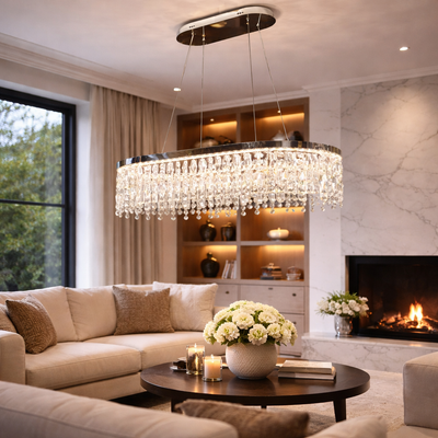 LED luster CC41003/700X330CH, 70*33*120, IP20, Studené/Neutrálne/Teplé svetlo, Stmievateľné, Strieborný, Kryštál, Oceľ