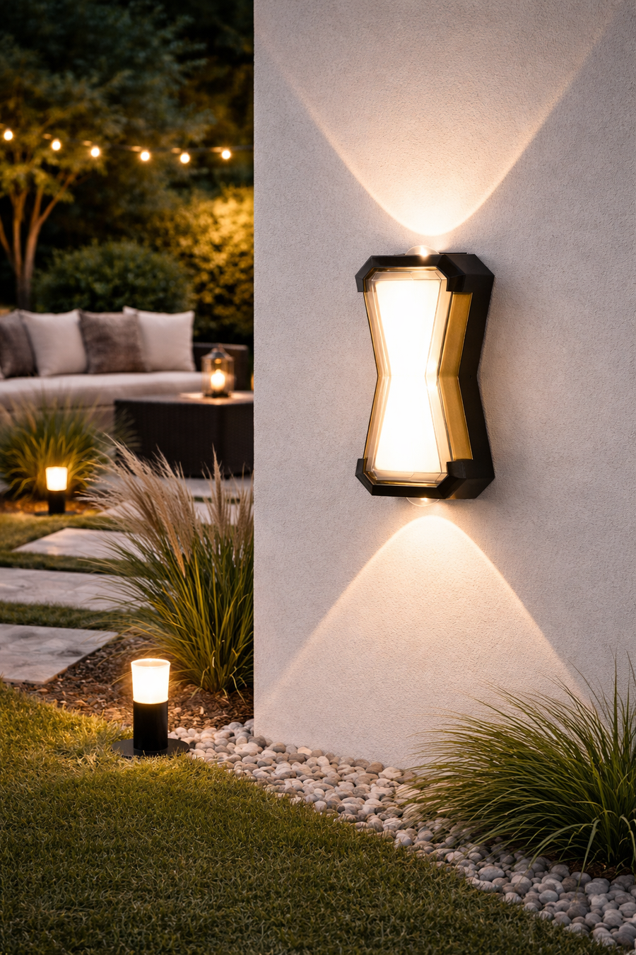 Fantázia aplikuje exteriér a interiér LED, 2 zdroje x 1w, IP65, kovové, čierne, 3000K