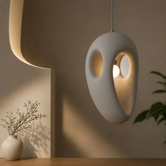 Moderný luster EON Elegance, 49 cm, závesný, 1 X E27, sivý, kov a pena, nastaviteľná výška