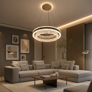 Lustra LED KOSMO cu telecomanda 115W, lumina Rece/Calda/Neutra, Dimabila, Negru