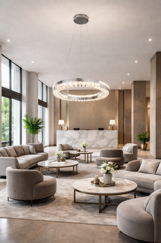 LED luster CC23007/500CH, Priemer 50 cm, Výška 120 cm, IP20, Studené/Neutrálne/Teplé svetlo, Stmievateľné, Strieborný, Kryštál, Oceľ