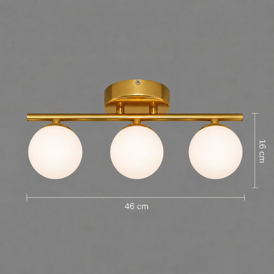 Lustra LED si cristal ORI, 46cm, 3xG9, Globuri, Auriu