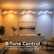 Lustra LED cu Telecomanda, Suspendata AMI 78W, Liniara, Lumina Rece/Calda/Neutra, Alb, Inaltime Reglabila