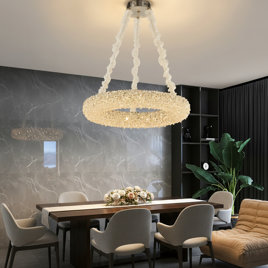 Krištáľový luster PRAGA Magno, 33W, teplé/studené/neutrálne svetlo, priemer 55cm, zlatý, nastaviteľná výška