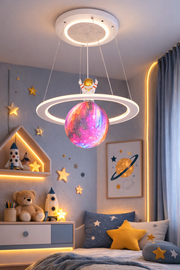 ASTRONAUT LED luster s diaľkovým ovládaním, 51W, studené/teplé/neutrálne svetlo, biela modrá