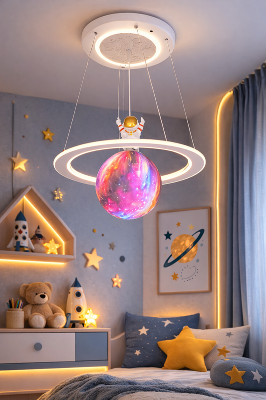 ASTRONAUT LED luster s diaľkovým ovládaním, 51W, studené/teplé/neutrálne svetlo, biela modrá