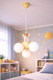 ASTRONAUT LED luster s diaľkovým ovládaním, 51W, studené/teplé/neutrálne svetlo, biela modrá