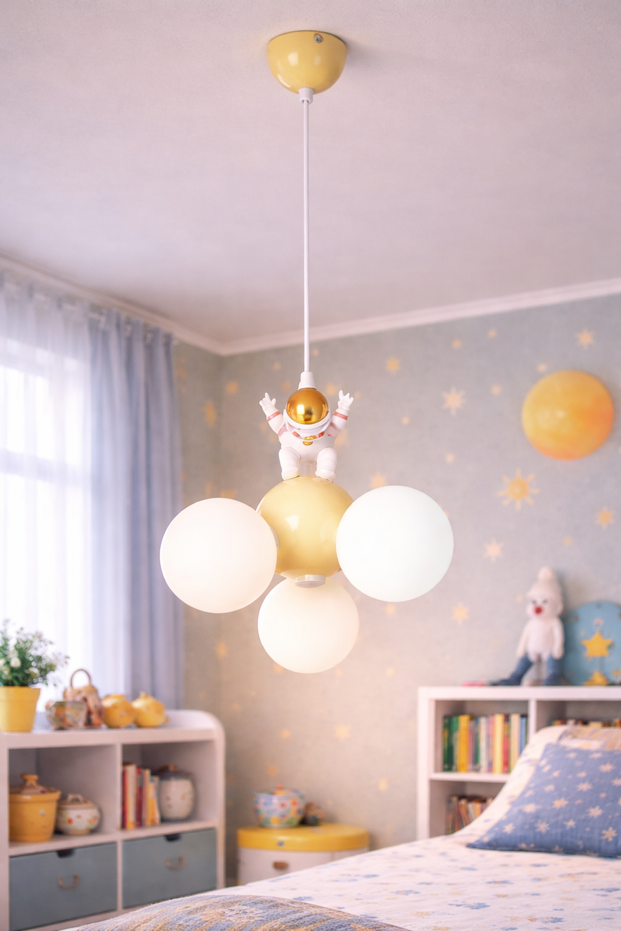 ASTRONAUT LED luster s diaľkovým ovládaním, 51W, studené/teplé/neutrálne svetlo, biela modrá