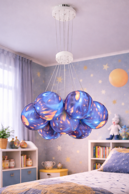 ASTRONAUT LED luster s diaľkovým ovládaním, 51W, studené/teplé/neutrálne svetlo, biela modrá