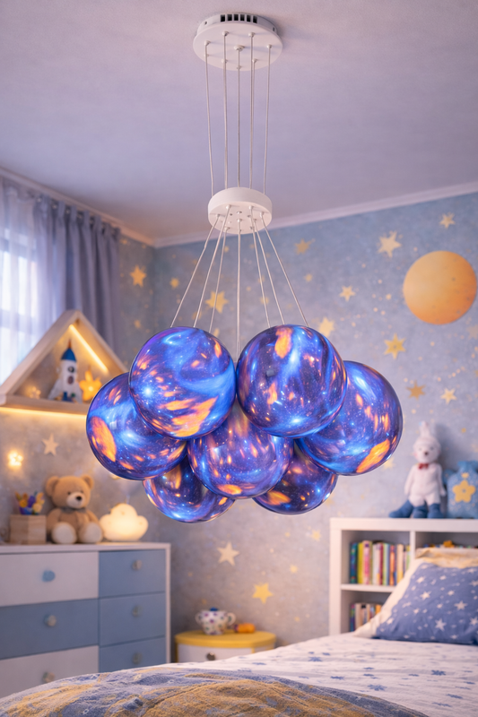 ASTRONAUT LED luster s diaľkovým ovládaním, 51W, studené/teplé/neutrálne svetlo, biela modrá