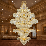 Krištáľový luster CC8043/600H1800GD, Priemer 60cm, Výška 180cm, Lesklý zlatý, Nastaviteľná výška, Elegantný dizajn