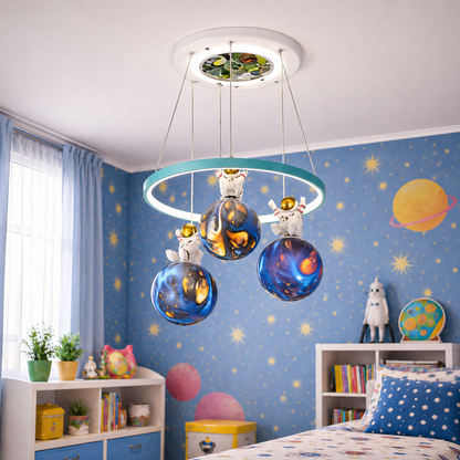 ASTRONAUT LED luster s diaľkovým ovládaním, 51W, studené/teplé/neutrálne svetlo, biela modrá