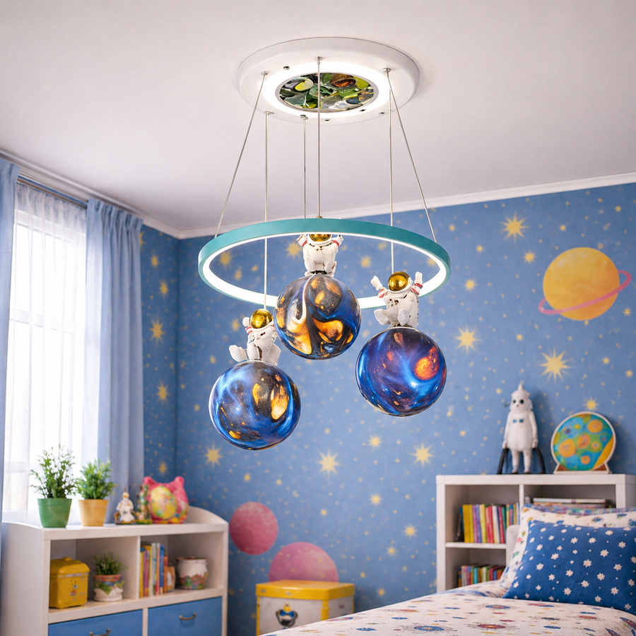 ASTRONAUT LED luster s diaľkovým ovládaním, 51W, studené/teplé/neutrálne svetlo, biela modrá