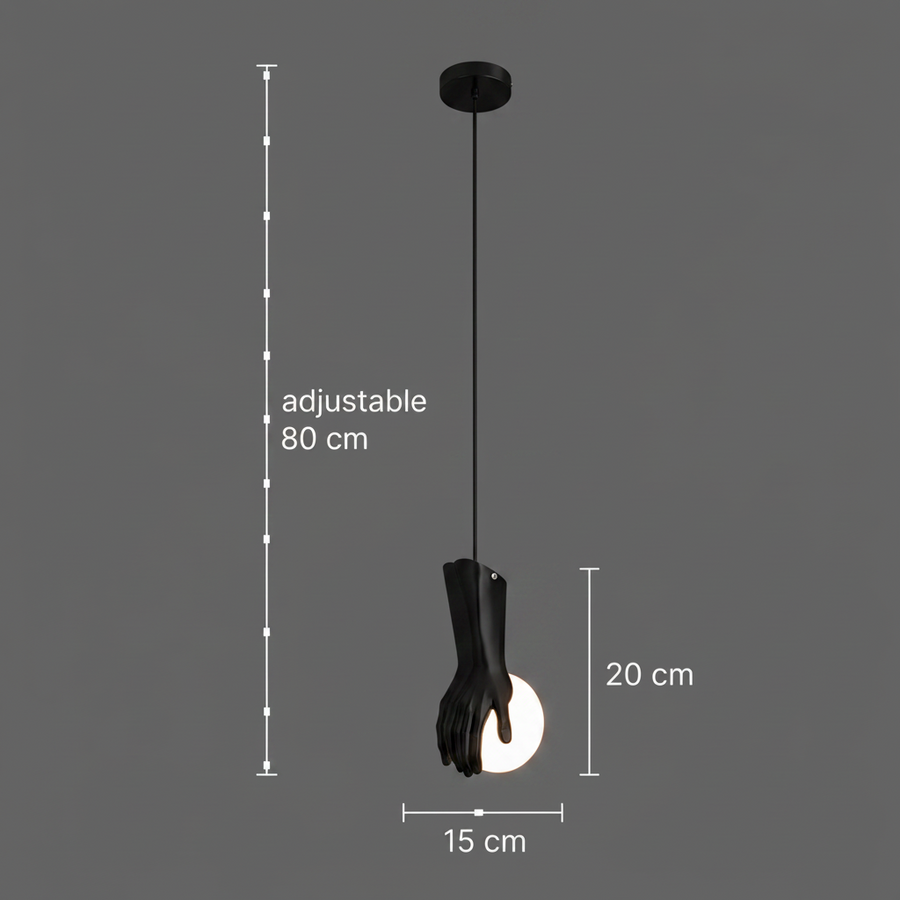 Lustra LED RUKI, 15x20cm, 1xG9, Sticla si Resina, Negru