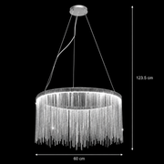 Závesný LED luster s diaľkovým ovládaním ILLUMINA MAGNUS, 38W, studené/teplé/neutrálne svetlo, stmievateľné, lesklý chróm