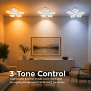 LED luster s diaľkovým ovládaním TULIP 81W, 5 okvetných lístkov, studené/teplé/neutrálne svetlo, stmievateľné, biela