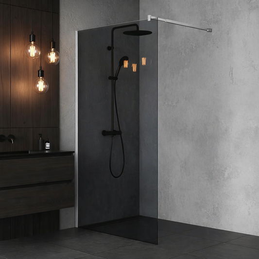 Paravan duș Walk-In 120x195 cm, sticlă securizată 8 mm, gri, profil metalic rezistent Dus Walk-in Default Title Alessandro Design