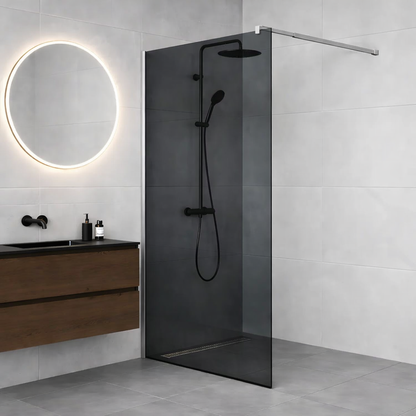 Paravan duș Walk-In 90x195 cm, sticlă securizată 8 mm, gri, profil metalic rezistent Dus Walk-in Default Title Alessandro Design