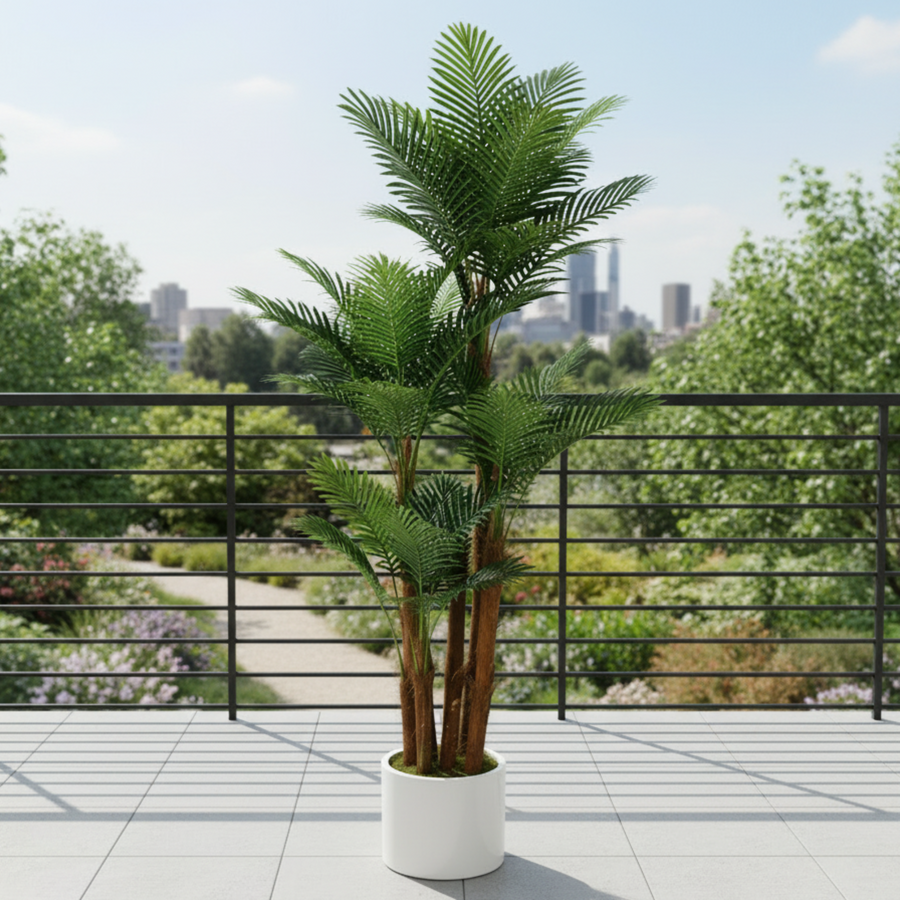 Decorațiune Palmier, Plastic, 4 brate, 170 cm, Verde