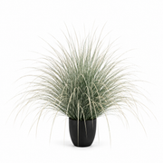 Planta Artificială Iarbă Ornamentală Tip Fântână, 110cm, Verde si Alb, Fara Ghiveci