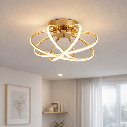 LED luster s diaľkovým ovládaním LT770/500GD, 45W, teplé/studené/neutrálne svetlo 3000K/4000K/6000K, stmievateľné, aurium metal