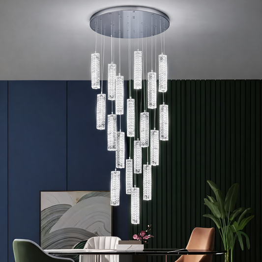 LED krištáľový luster 82W 3000K4000K6000K Amiri Priemer 40cm x Výška 300cm