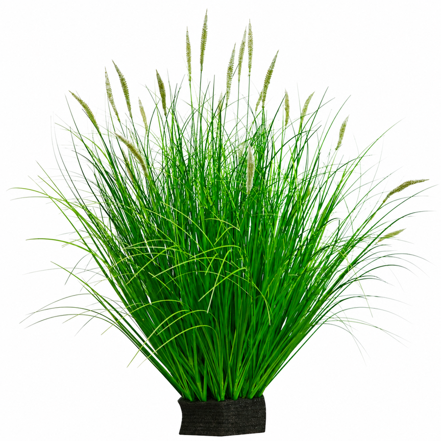 Okrasná rastlina z umelej trávy Foxtail, 67 cm, s 25 koreninami, zelená a biela, bez črepníka