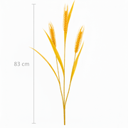 Okrasná tráva z umelých rastlín, 83 cm, s 3 drôtmi, pšeničné korenie, žltá, bez črepníka