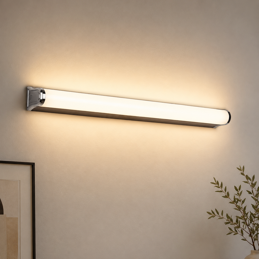 Kúpeľňové LED nástenné svietidlo, GARDA, 10W, lineárne, Teplé/Neutrálne/Studené svetlo, Chróm
