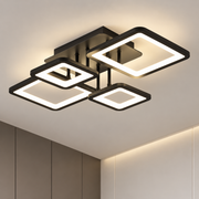 LED luster s diaľkovým ovládaním ELLA 67W, 4 štvorce, studené/teplé/neutrálne svetlo, stmievateľné, čierny, kov a akryl