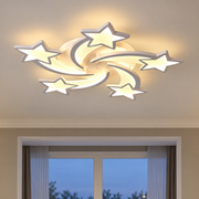 LED luster s diaľkovým ovládaním IPOMOEA 85W, 5 hviezdičiek, studené/teplé/neutrálne svetlo, stmievateľné, biela