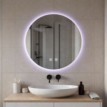 Okrúhle LED zrkadlo, 70cm, Isolda, Touch, Demister systém