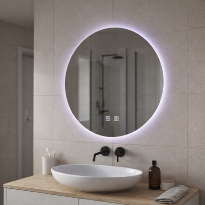Okrúhle LED zrkadlo, 70cm, Isolda, Touch, Demister systém