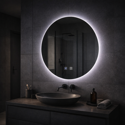 Okrúhle LED zrkadlo, 70cm, Isolda, Touch, Demister systém