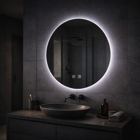 Okrúhle LED zrkadlo, 70cm, Isolda, Touch, Demister systém